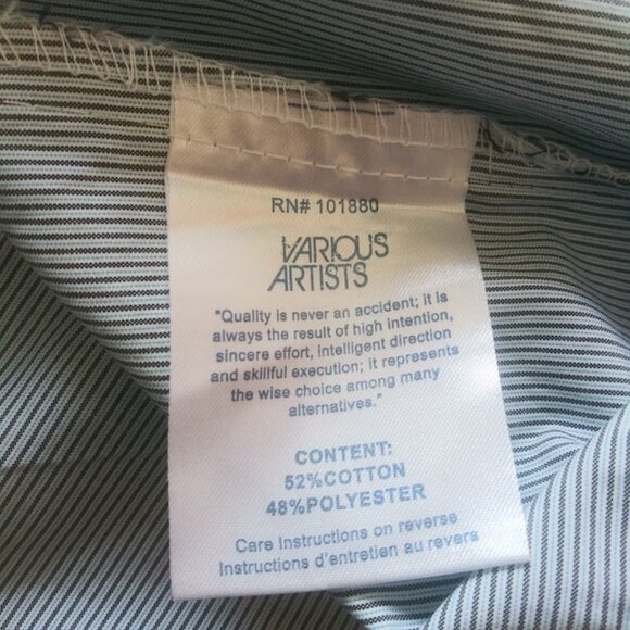 Various Artists men's size S long sleeve striped button up shirt - Picture 14 of 16